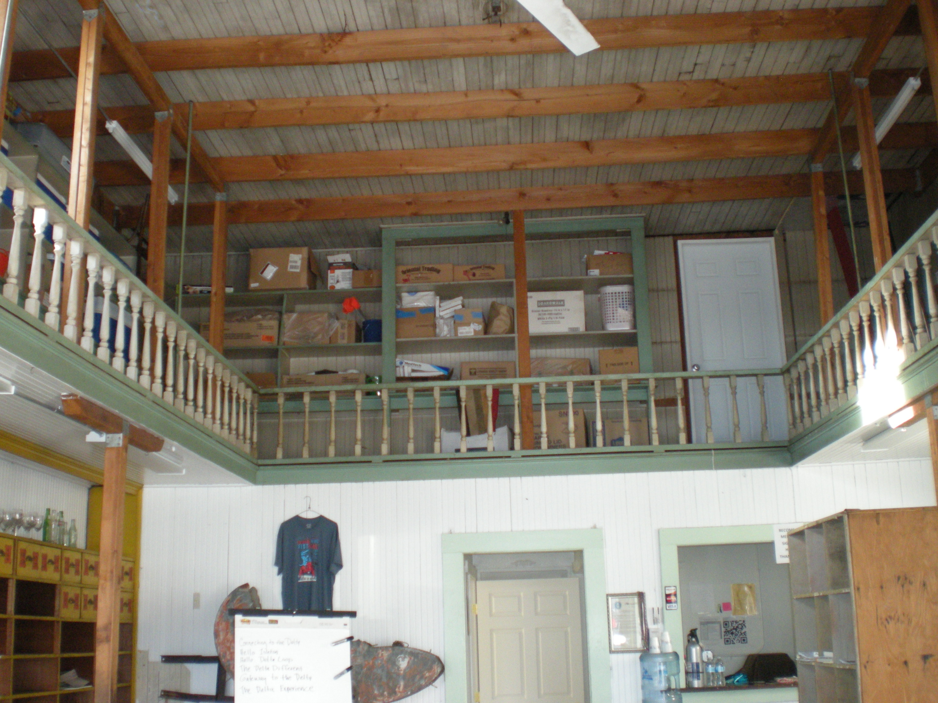 Building interior from front looking towards back